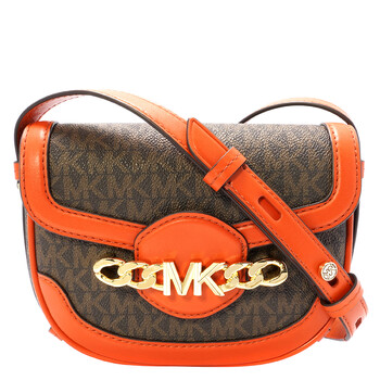 Hally ExtraSmall Embellished Logo Crossbody Bag  Orange