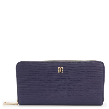 Henley Navy Leather Ziparound Wallet