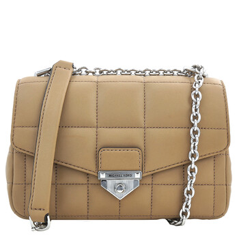 SoHo Small Quilted Leather Shoulder Bag  Camel