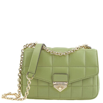 Soho Small Leather And Chain Shoulder Bag  Light Sage