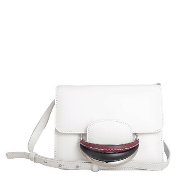 White Kattie Leather Crossbody Bag