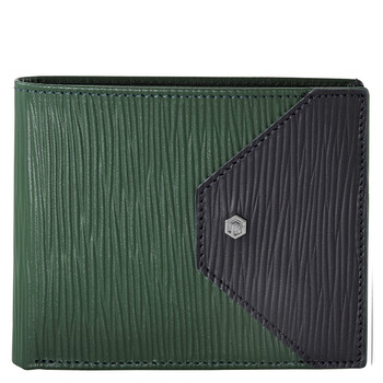 Leather Wallet GreenNavy Blue