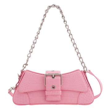 Lindsay Bag With Shoulder Strap In Soft Matt Calfskin Pink