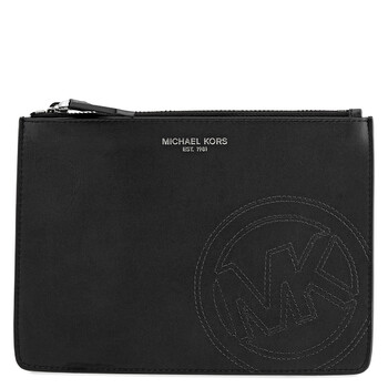 Black Leather Small Travel Pouch