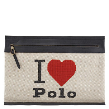 Multicolor Clutch Bag With Red Heart