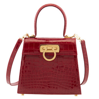 Salvatore Ferragamo Red Iconic Top Handle S