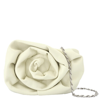 Rose Chain Leather Clutch Bag