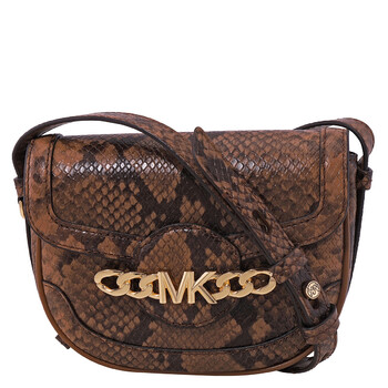 Snakeskin Effect Saddle Crossbody Bag