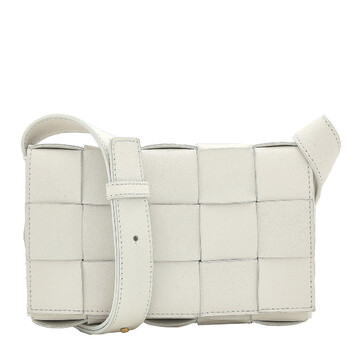 White Intreccio Small Cassette Crossbody Bag