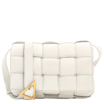 White Padded Cassette Shoulder Bag