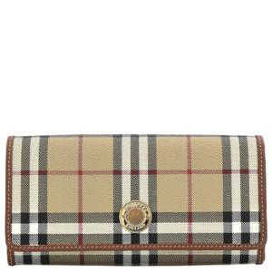 Archive Beige Check And Leather Halton Continental Wallet