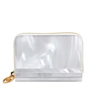 Barbara Marble Resin Coin Purse  Optic White