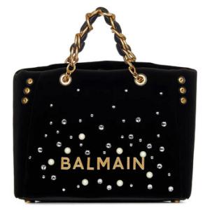 Black 1945 Rhinestone Embellished Tote Bag