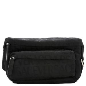 Black Allover Logo Print Neo Nylon Belt Bag