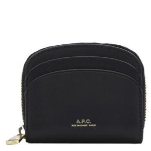 Black Leather DemiLune Mini Compact Wallet