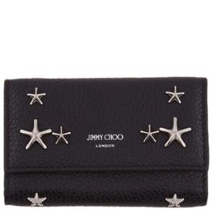 Black Leather Neptune Star Embossed Key Case