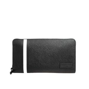 Black Zip Around Travel Wallet