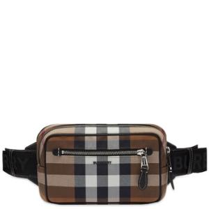 Brown CheckPrint Belt Bag