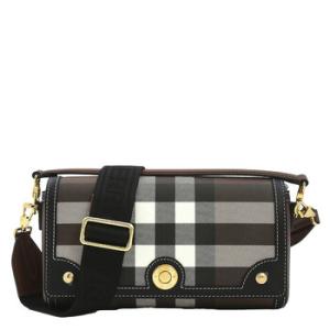 Dark Birch Brown Note LogoBuckle Fastening Crossbody Bag