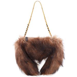 Dark Brown Faux Fur Olympia Bag