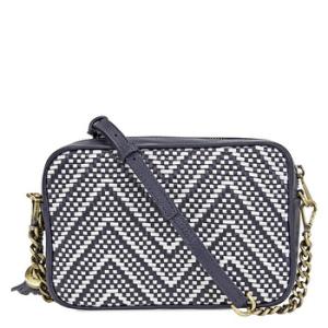 Ginny Medium Woven Leather Crossbody ADMIRALOPWT