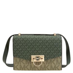 Green Hendrix Extrasmall Twotone Logo Convertible Crossbody Bag