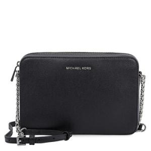 Jet Set Travel Pebbled Leather Crossbody Black