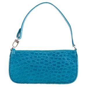 Azur CrocoEmbossed Rachel Shoulder Bag