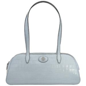 Blue Mist Robinson Embossed Leather Shoulder Bag