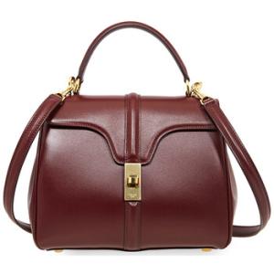 Burgundy Small 16 Shoulder Bag in Satinated Calfskin