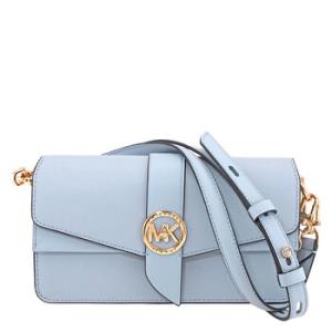 Greenwich Medium Saffiano Leather Shoulder Bag  Pale Blue