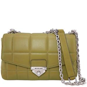 SoHo Large Quilted Leather Shoulder Bag  Olive Green