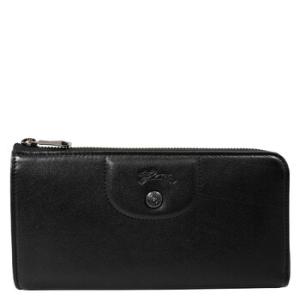 Le Pliage Cuir Zip Around Wallet  Black