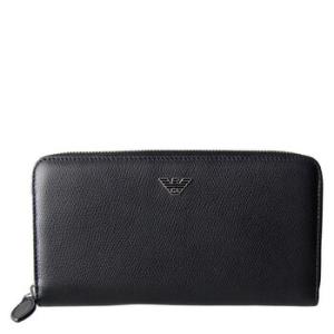 Soft Saffiano Zip Around Wallet in Black