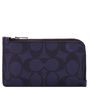 Midnight Lzip Card Case In Signature Canvas