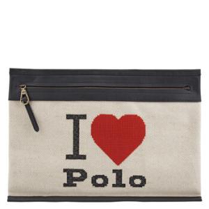 Multicolor Clutch Bag With Red Heart