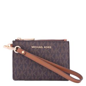 Open Box  Michael Kors Signature Logoprint Canvas Small Logo Coin Purse  Brown