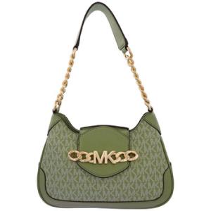 Open Box  Michael Kors Signature Logoprint Small Hally Shoulder Bag  Light Sage
