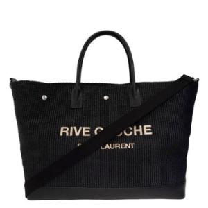 Rive Gauche Logo Embroidered Shopper Bag