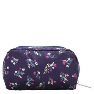 Yucca Purple Bouquet Print Rectangular Cosmetic Nylon Pouch