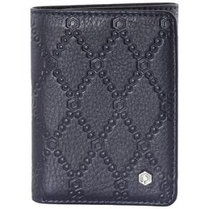 c Double Fold Leather Wallet Navy Blue