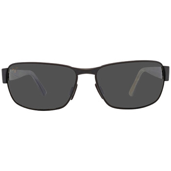 Black Coral Neutral Grey Rectangular Sunglasses 2492M
