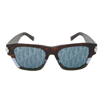 Blue Mirror Logo Square Sunglasses DIORBLACKSUIT XL S2U 92B8