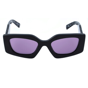 Dark Violet Mirrored Silver Internal Irregular Sunglasses PR 15YS 1AB07Q