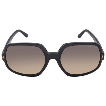 Delphine Smoke Gradient Oversized Sunglasses FT0992 01B