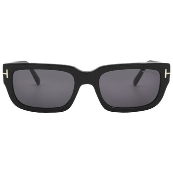 Ezra Smoke Rectangular Sunglasses FT1075 01A