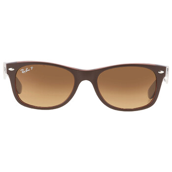 New Wayfarer Classic Gradient Brown Polarized Rectangular Sunglasses RB2132 6608M2