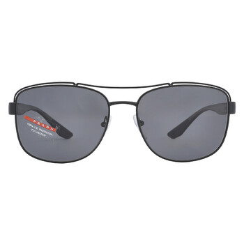 Polarized Grey Pilot Sunglasses PS 57VS 1BO02G