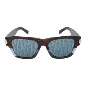 Blue Mirror Logo Square Sunglasses DIORBLACKSUIT XL S2U 92B8