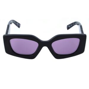 Dark Violet Mirrored Silver Internal Irregular Sunglasses PR 15YS 1AB07Q
